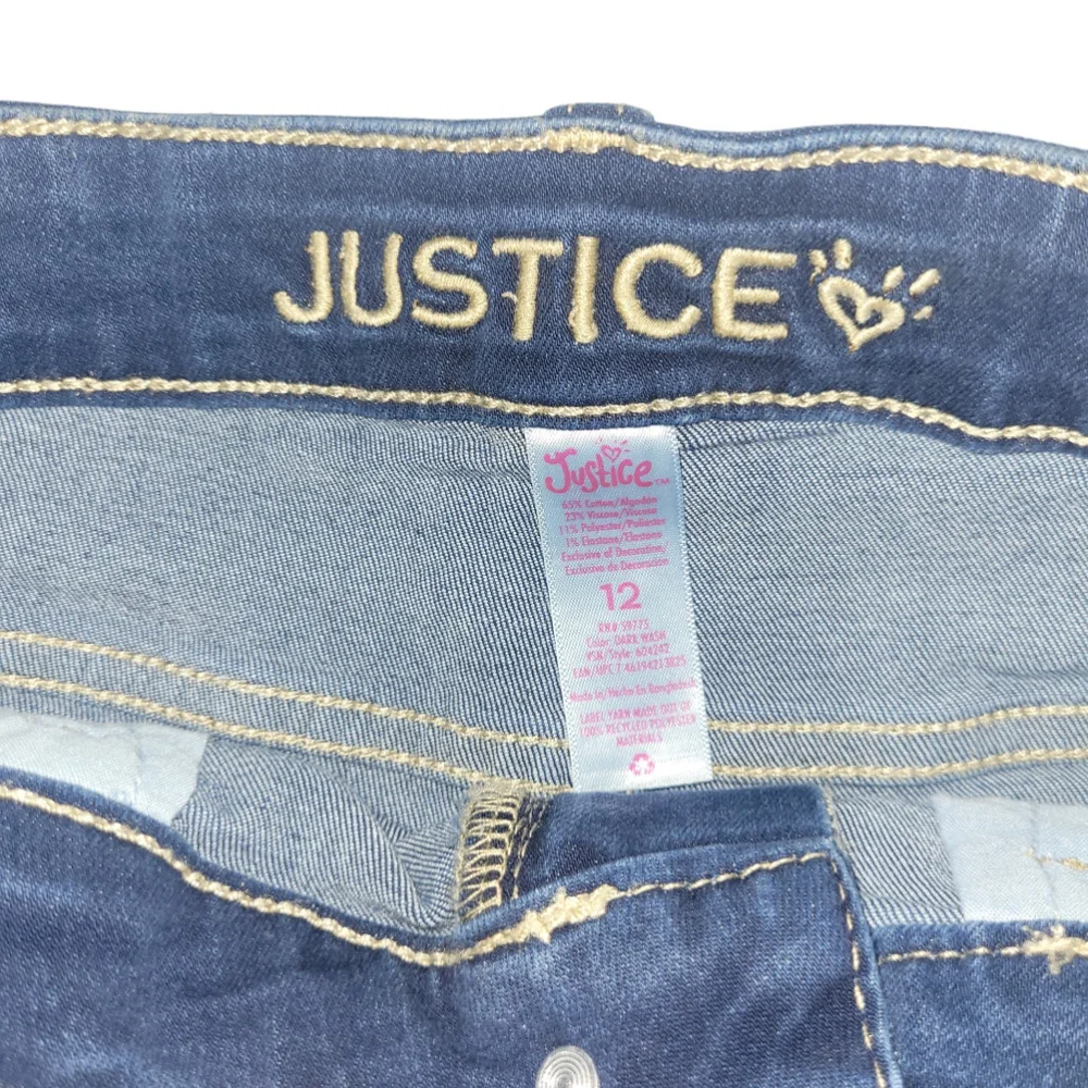 Girls Justice Distressed Classic Denim Dark Wash Shorts Size 12